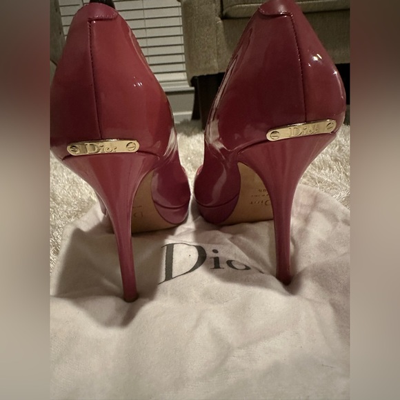 Dior Pink Patent Leather Peep Toe Pumps Size 39.5 - Picture 5 of 8